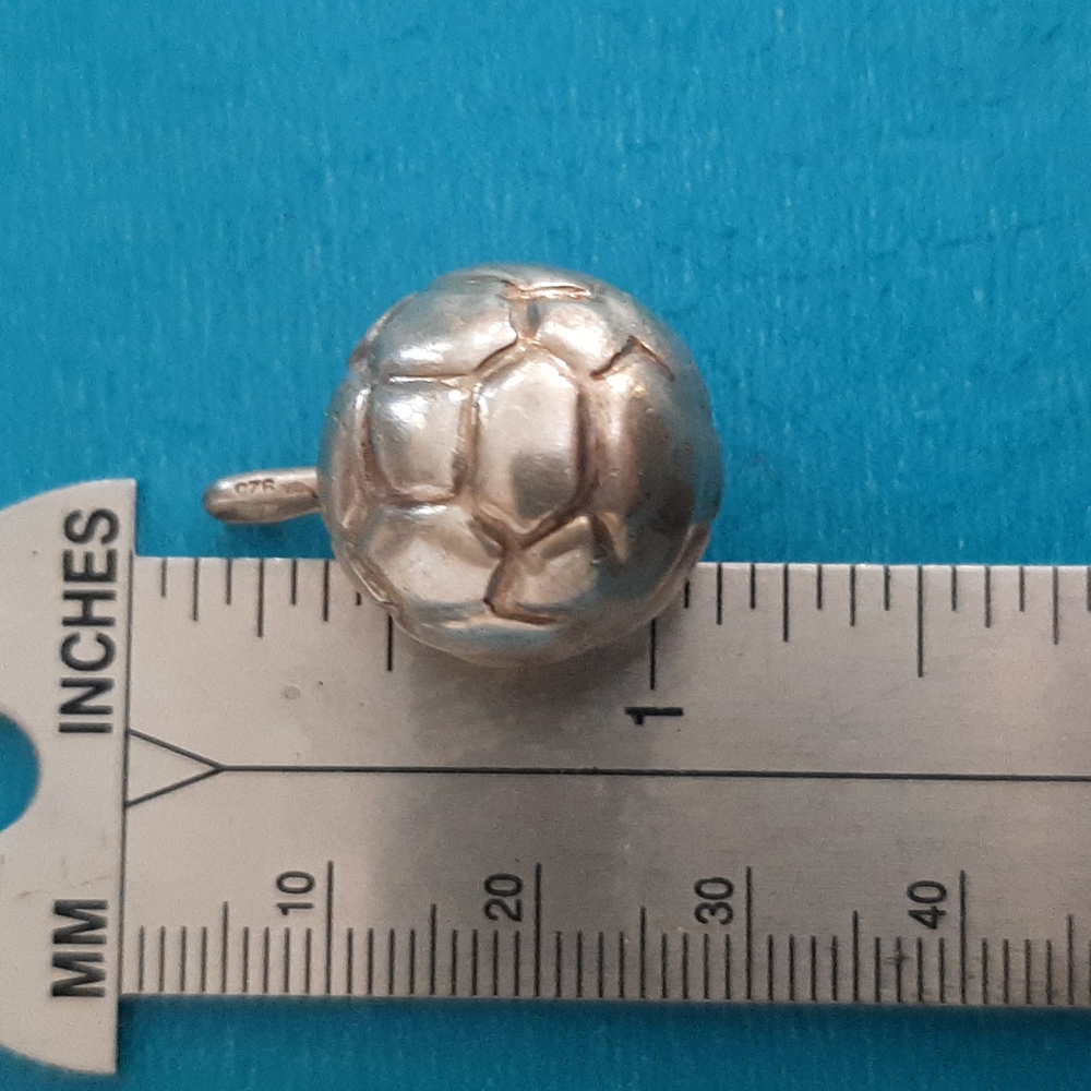 Sterling Silver Soccer Ball pendant for a necklace. - Picture 2 of 8